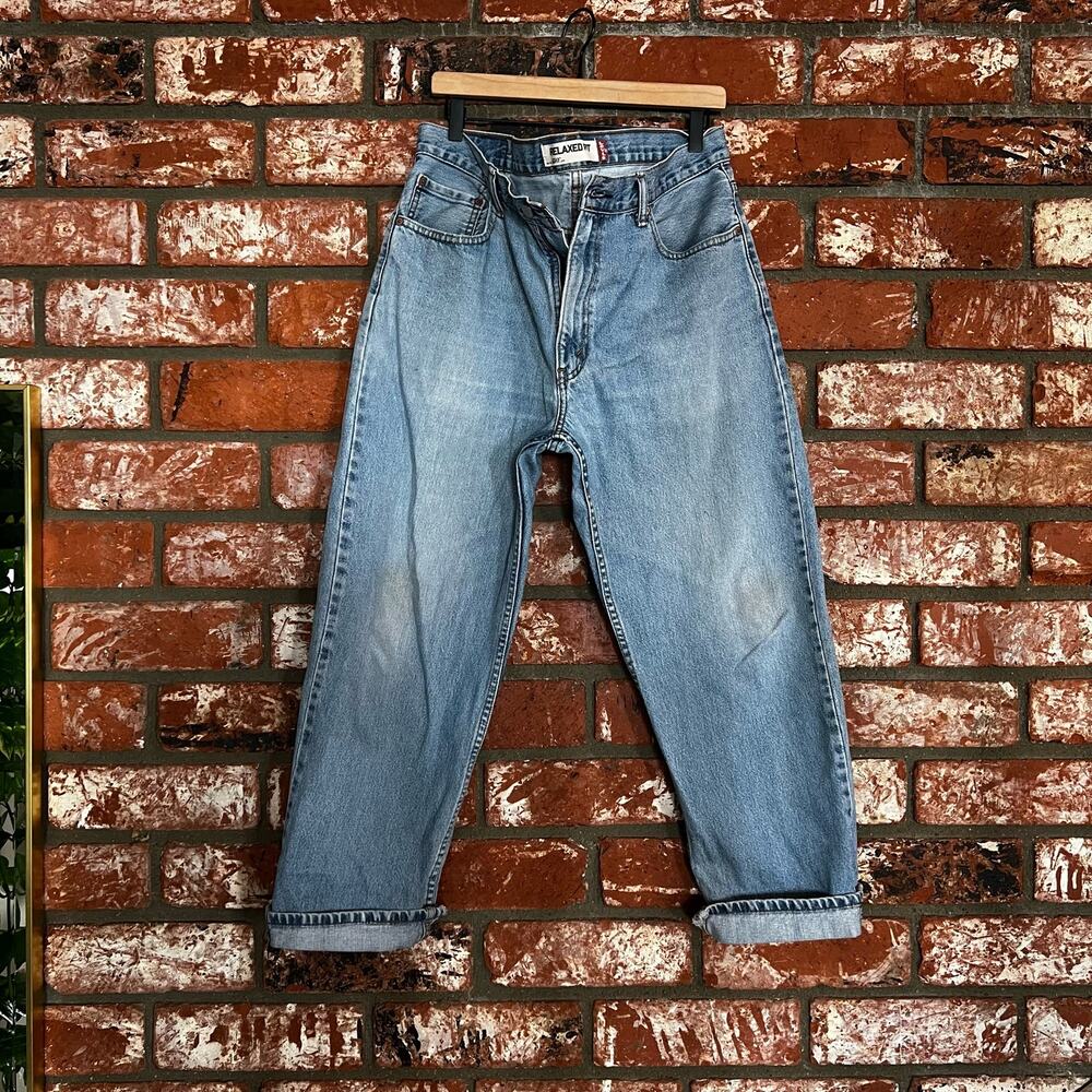 Stonewashed relaxed Levis